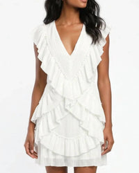 Lulus - Nova Pleated Ruffle Mini Dress