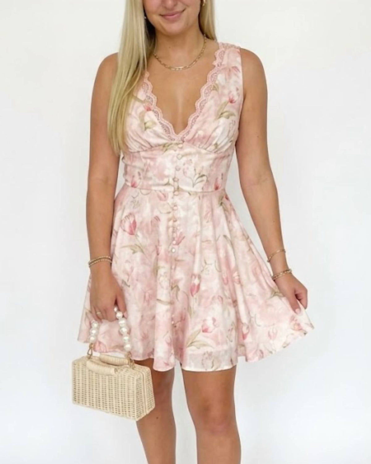 Lulus - Shy Button Front Mini Dress
