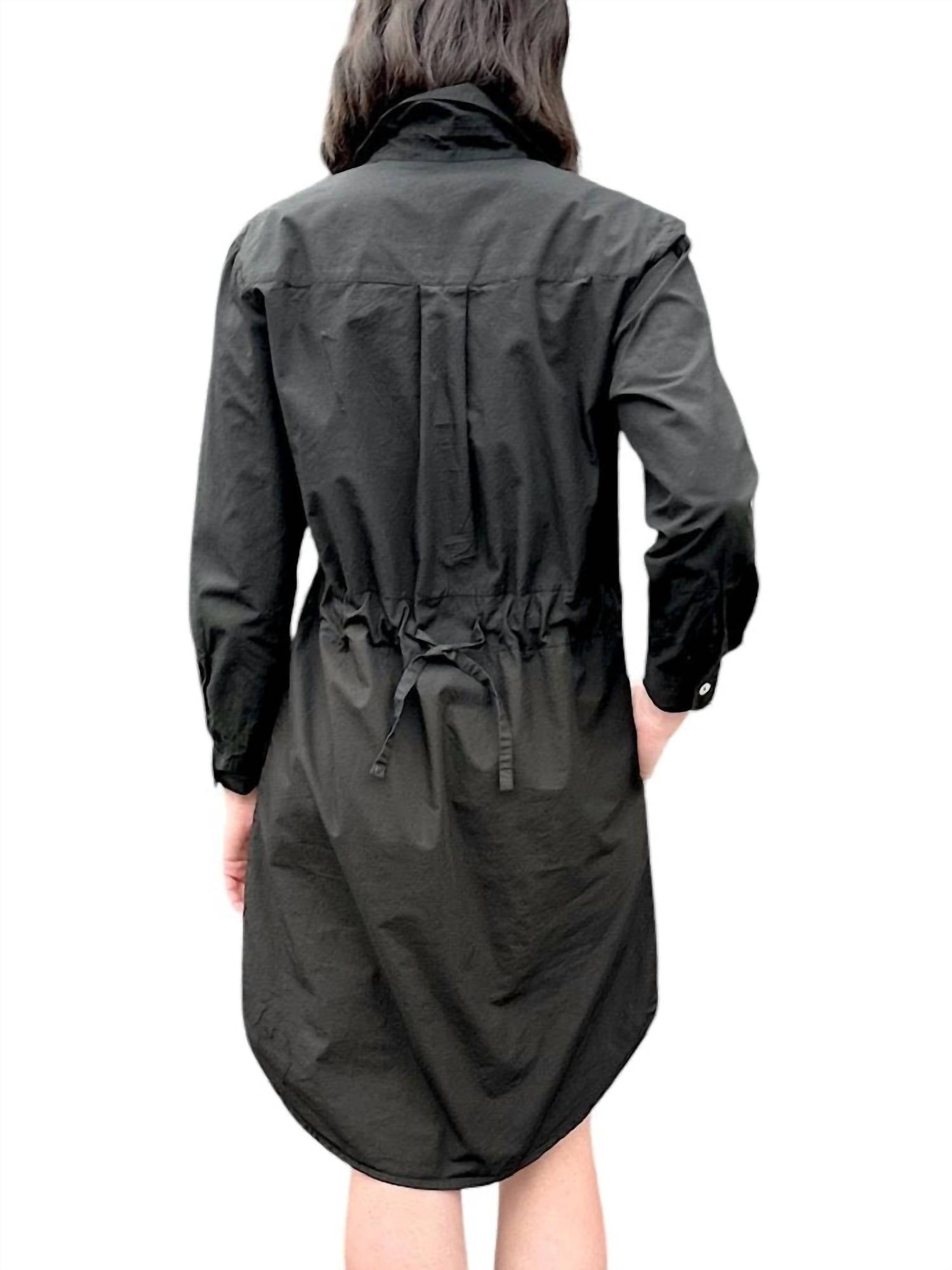 Luna Luz - Belleville Shirt Dress - black - clothing - cotton