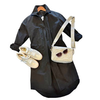 Luna Luz - Belleville Shirt Dress - black - clothing - cotton