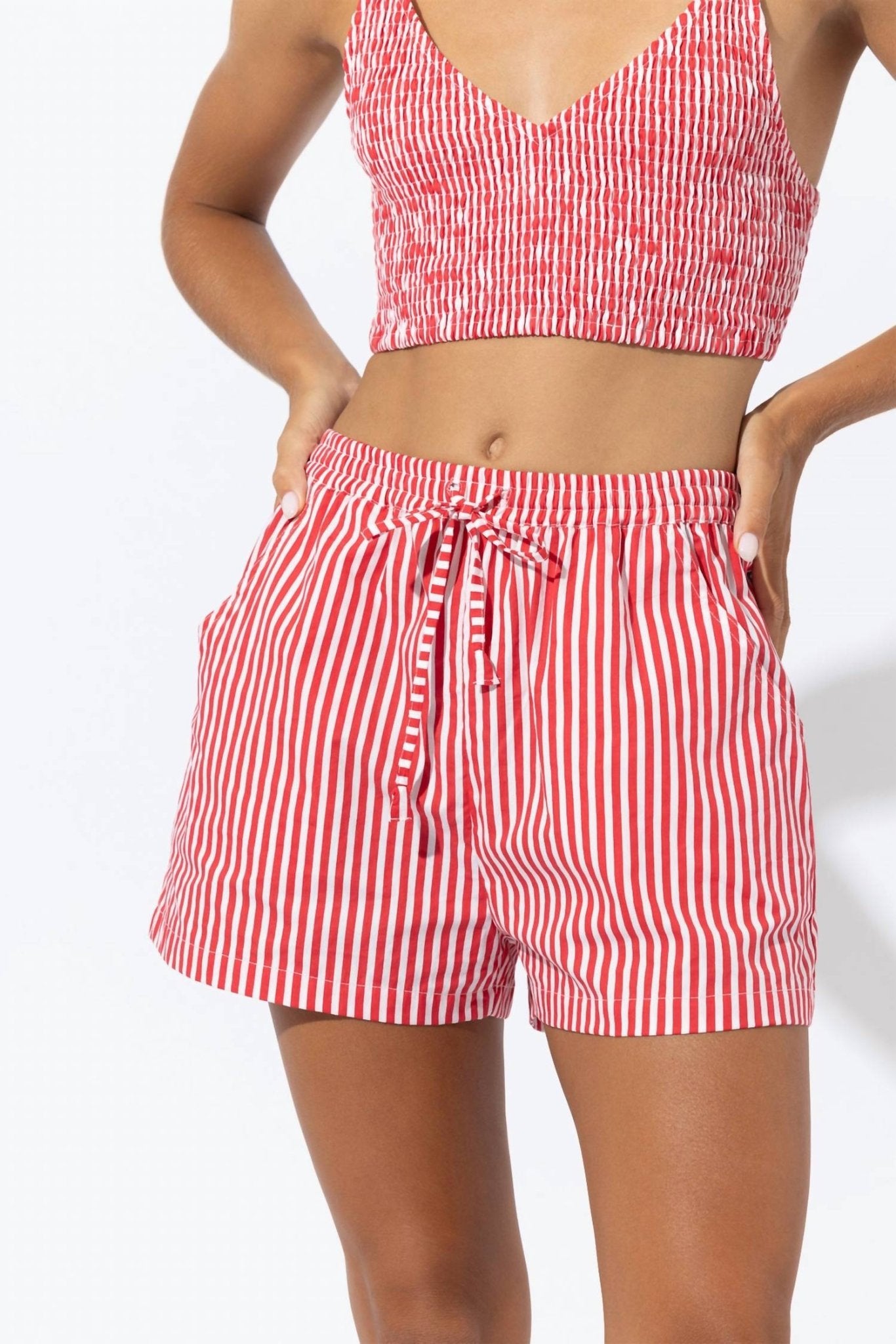 Lusana - Donovan Poplin Short - clothing - cotton - high - waist