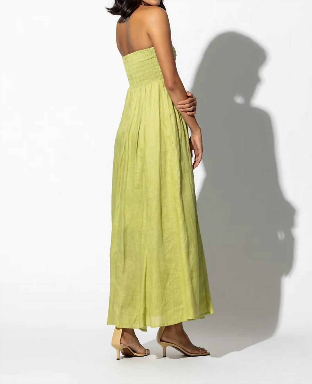 Lusana - Talia Linen Maxi Dress - clothing - dresses - green