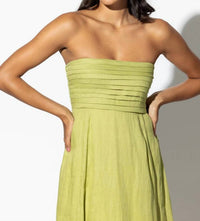 Lusana - Talia Linen Maxi Dress - clothing - dresses - green