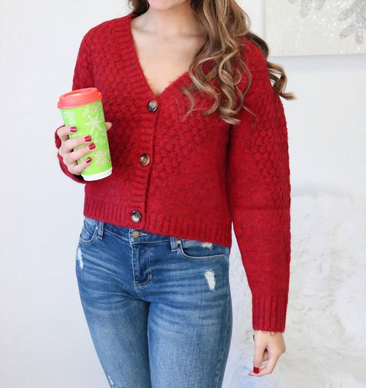 Lush - Knit Button Down Sweater