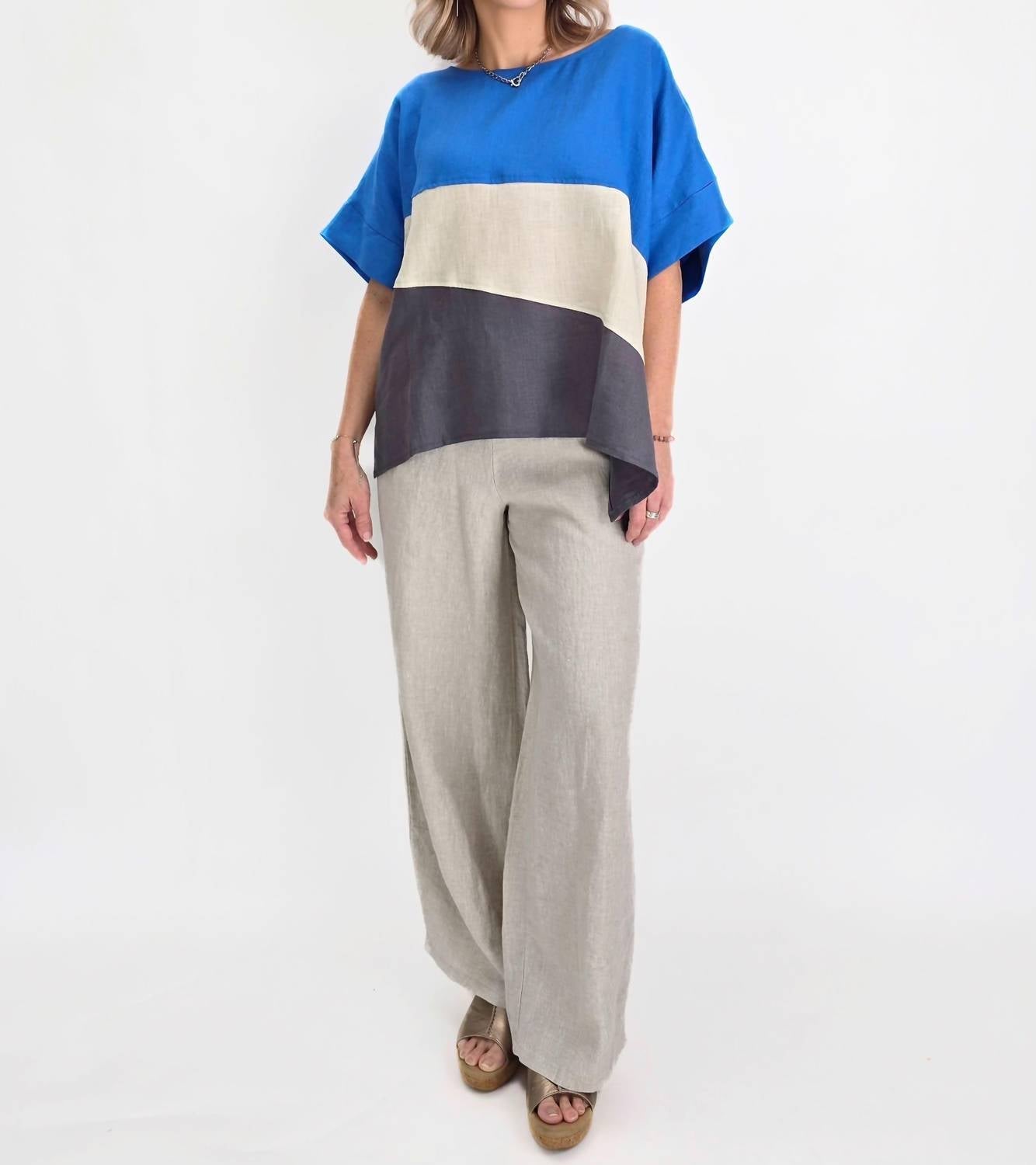 Luukaa - Breeze Top/ Triple Blue - blouses - blue - clothing