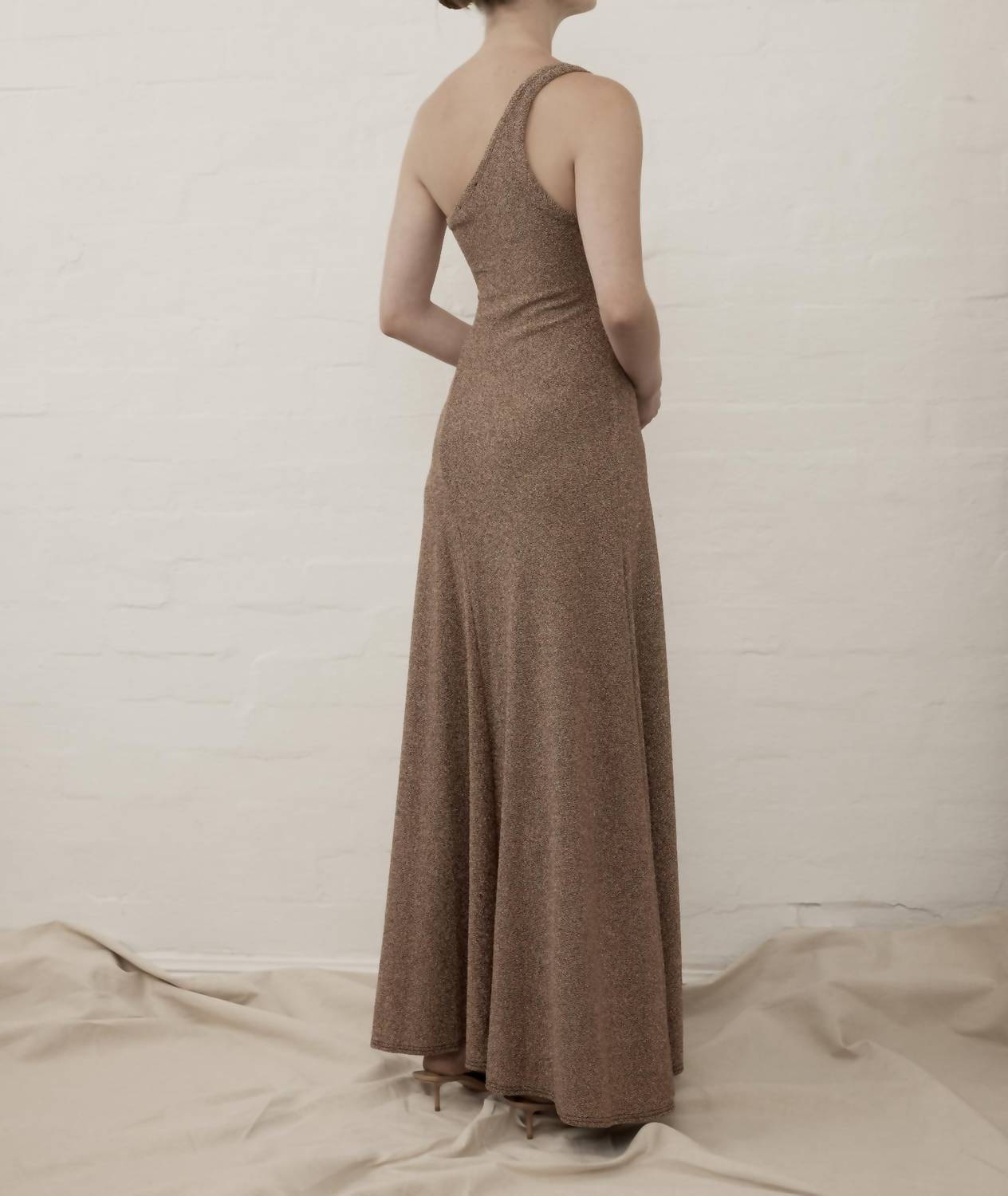 Luxe De Valentina - One Shoulder Como Maxi Dress - clothing - dresses - gold