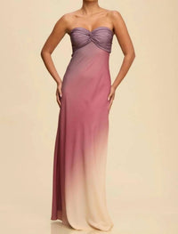 Luxxel - Ombre Shoulder Off Maxi Dress