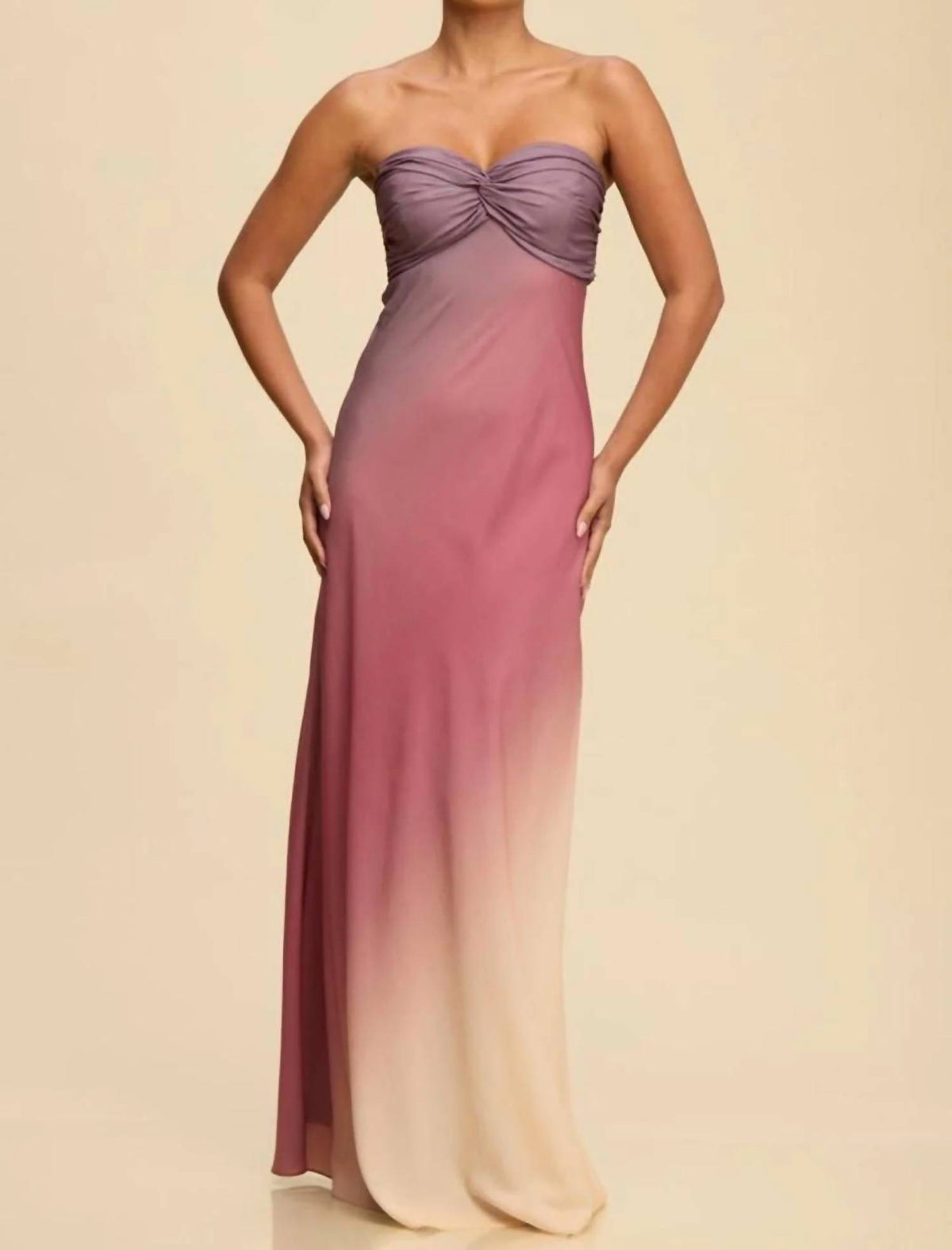 Luxxel - Ombre Shoulder Off Maxi Dress
