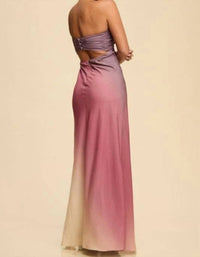 Luxxel - Ombre Shoulder Off Maxi Dress