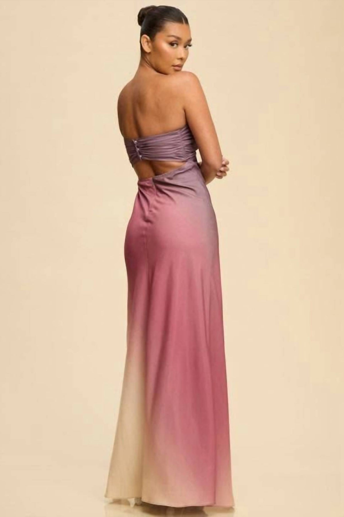 Luxxel - Ombre Shoulder Off Maxi Dress