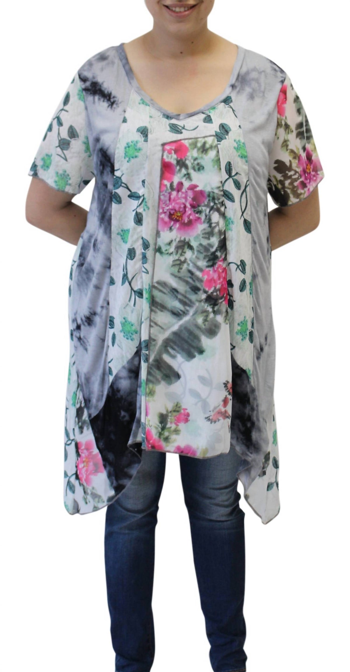 Lv Collection - Patchwork Long Tunic Top