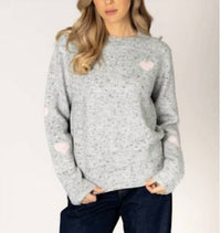Lyla & Luxe - Speckled Sweater with Hearts