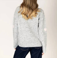 Lyla & Luxe - Speckled Sweater with Hearts