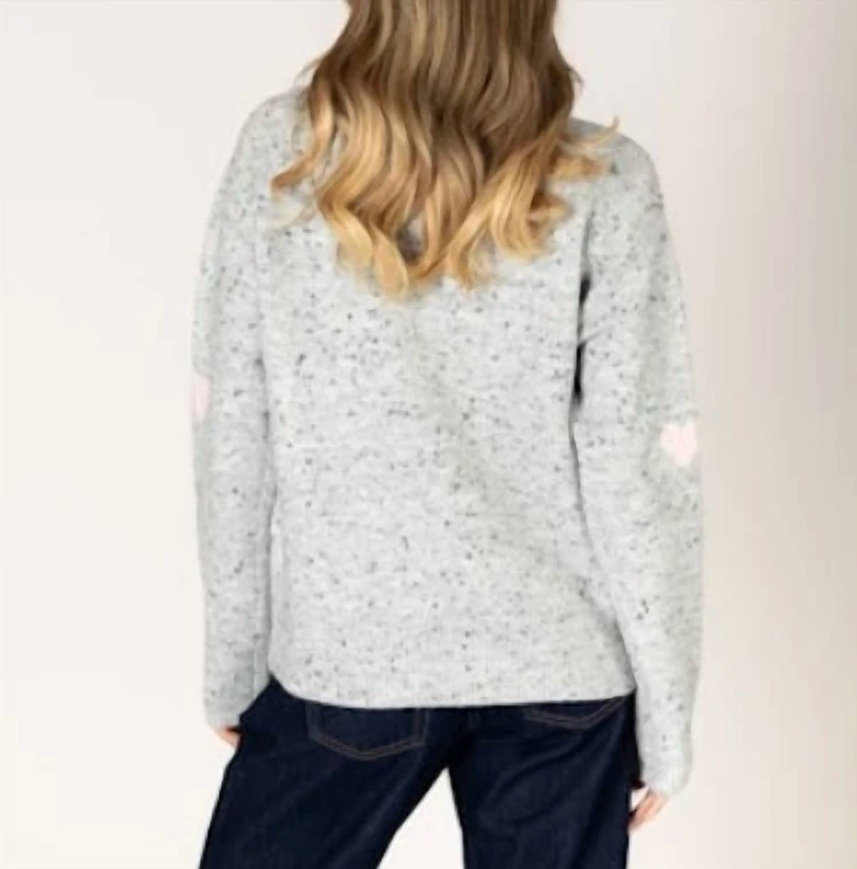 Lyla & Luxe - Speckled Sweater with Hearts