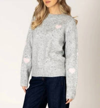 Lyla & Luxe - Speckled Sweater with Hearts
