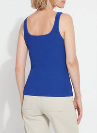 Lysse - Avril Ribbed Tank Top - blue - clothing - solid
