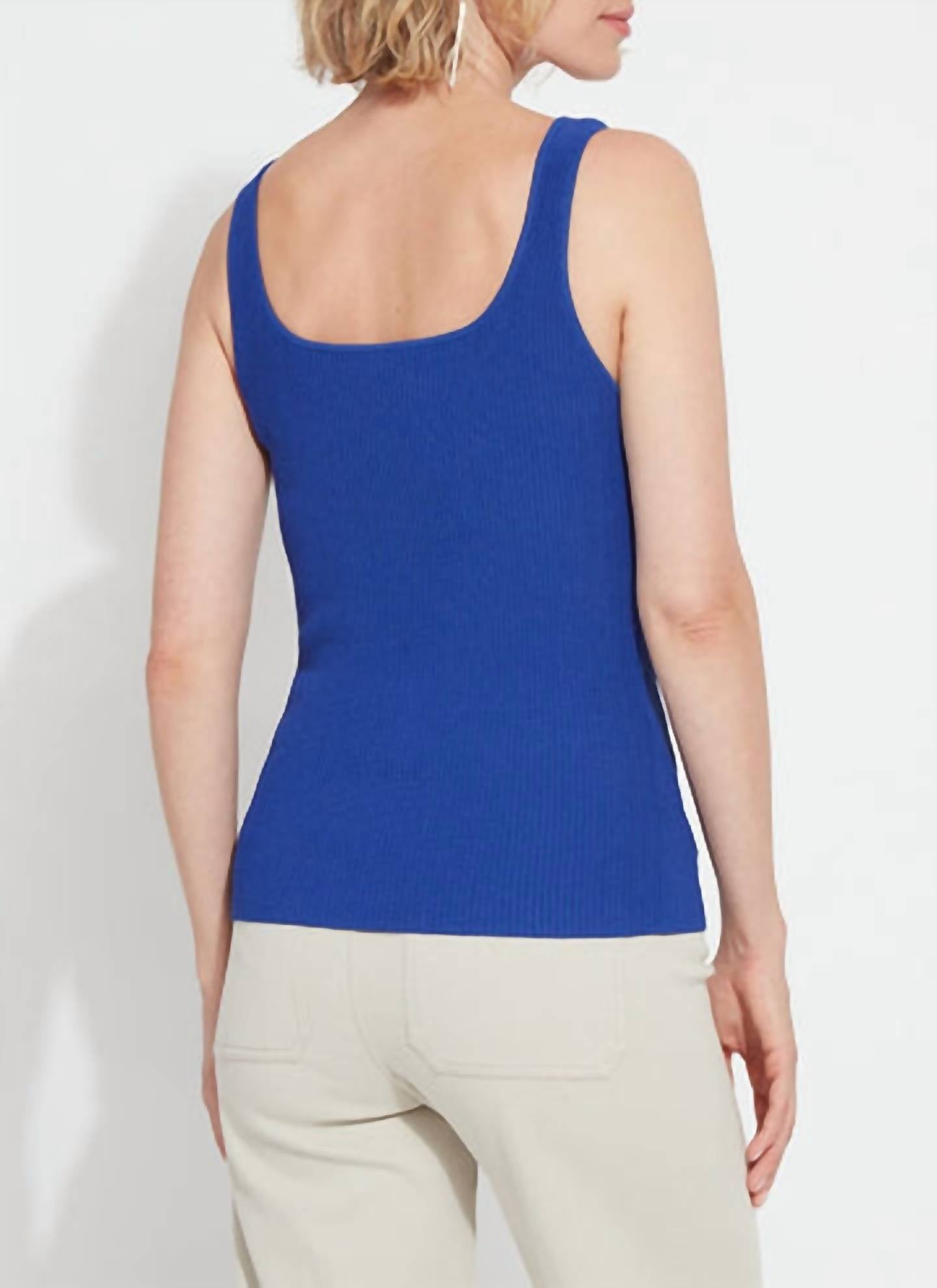 Lysse - Avril Ribbed Tank Top - blue - clothing - solid