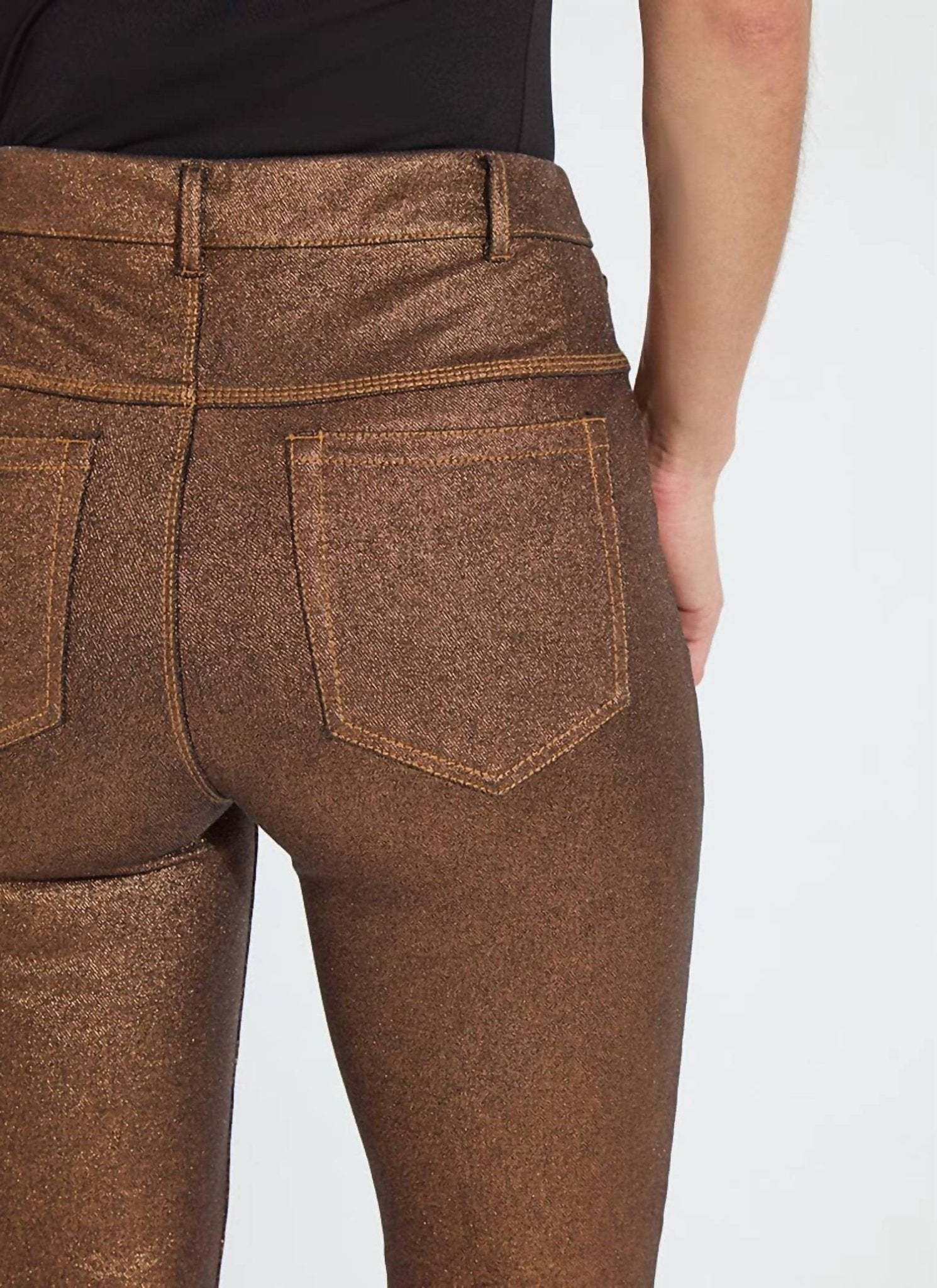 Lysse - Coated Straight Denim Pants - brown - clothing - cotton - blend