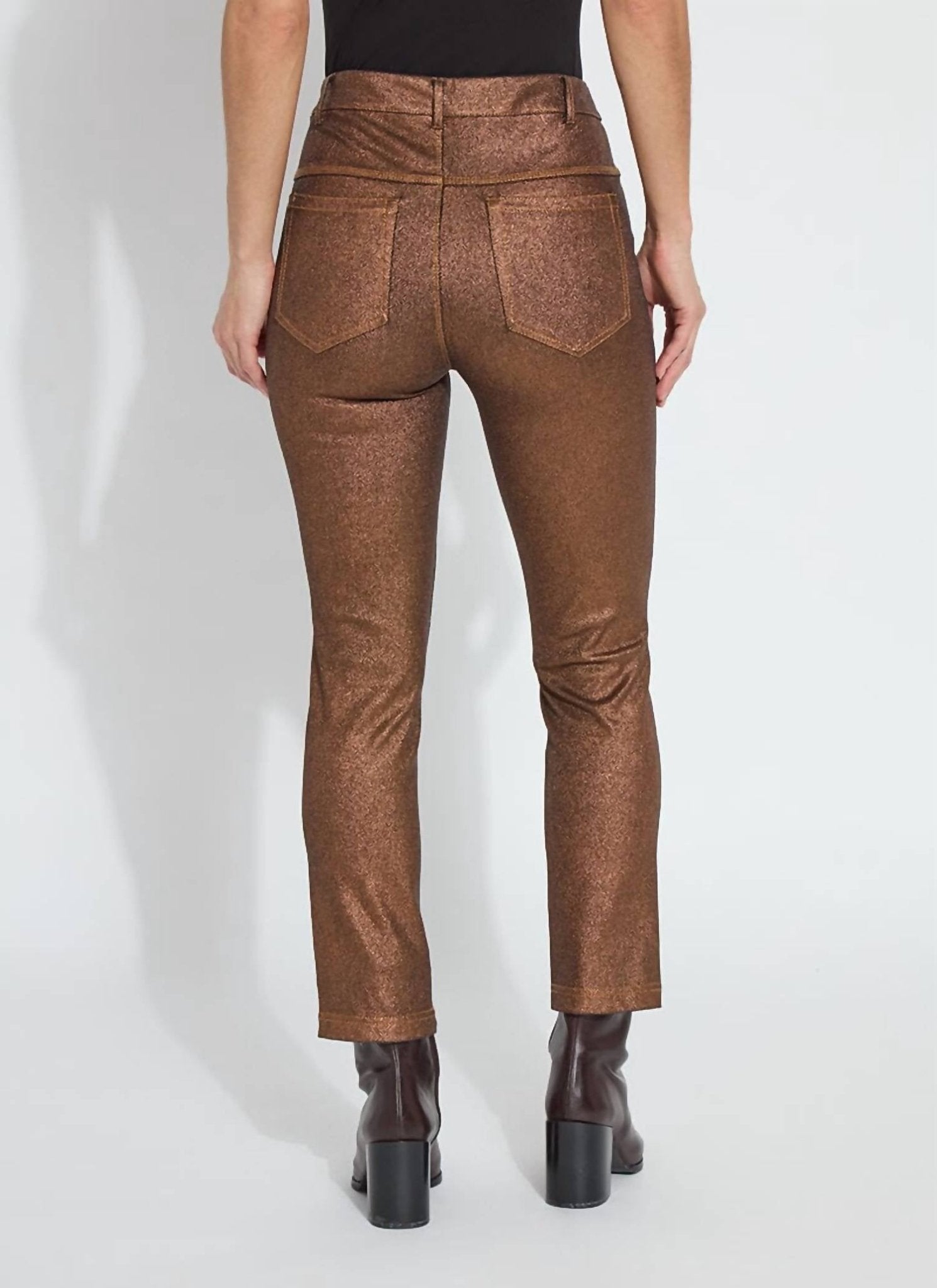 Lysse - Coated Straight Denim Pants - brown - clothing - cotton - blend