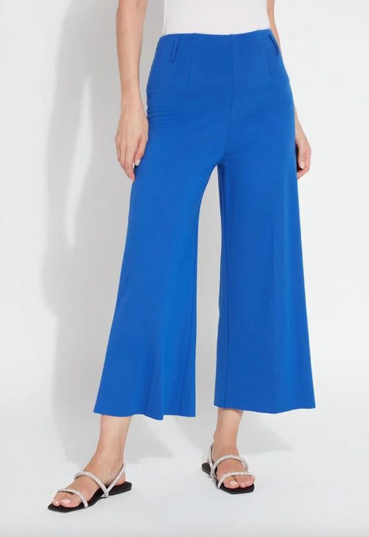 Lysse - Ellis Culottes Ponte Crop Pant - ankle - blue - clothing