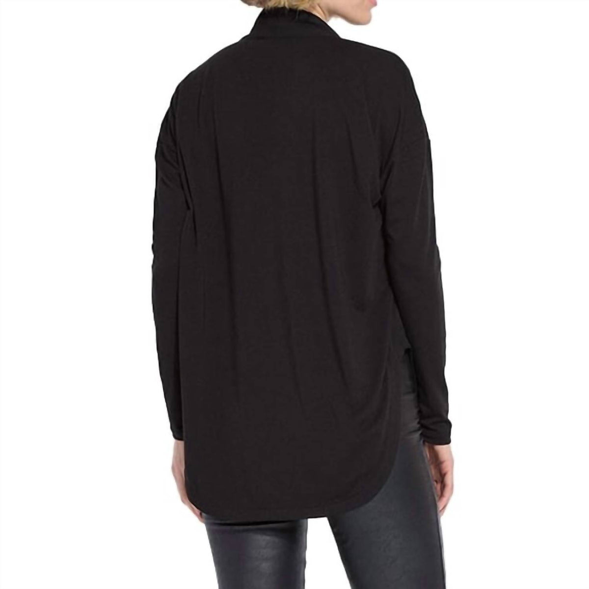 Lysse - Folded Neck Mix-media Top