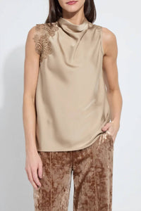 Lysse - Guipure Lace Trim Shell Top