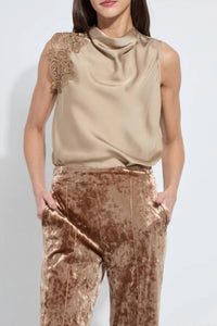 Lysse - Guipure Lace Trim Shell Top