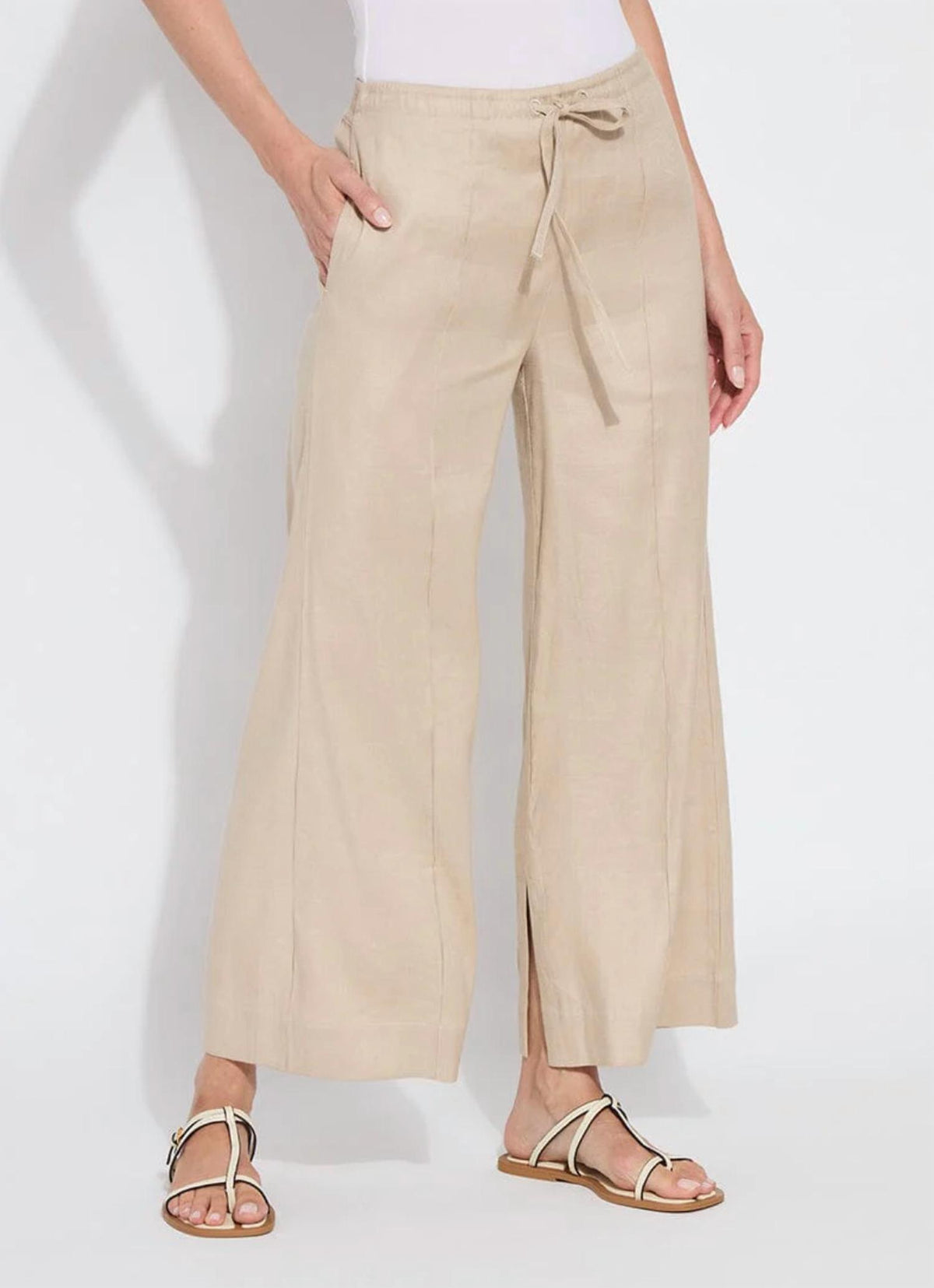 Lysse - Nixie Drawstring Linen Wide Leg Pant