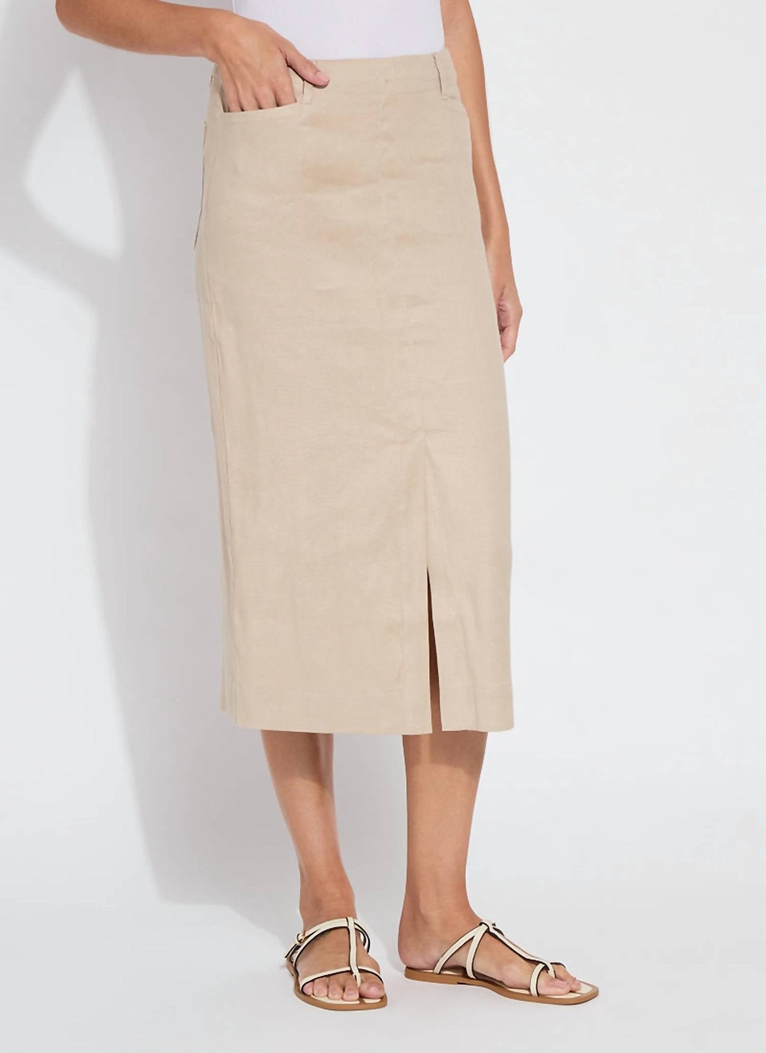 Lysse - Nixie Linen Long Pencil Skirt - beige - clothing - pencil
