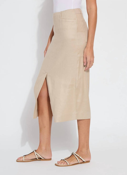 Lysse - Nixie Linen Long Pencil Skirt - beige - clothing - pencil