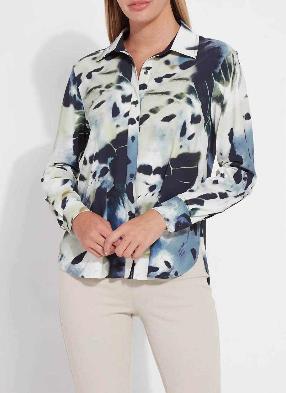 Lysse - Roll Tab Connie Printed Button Down Shirt
