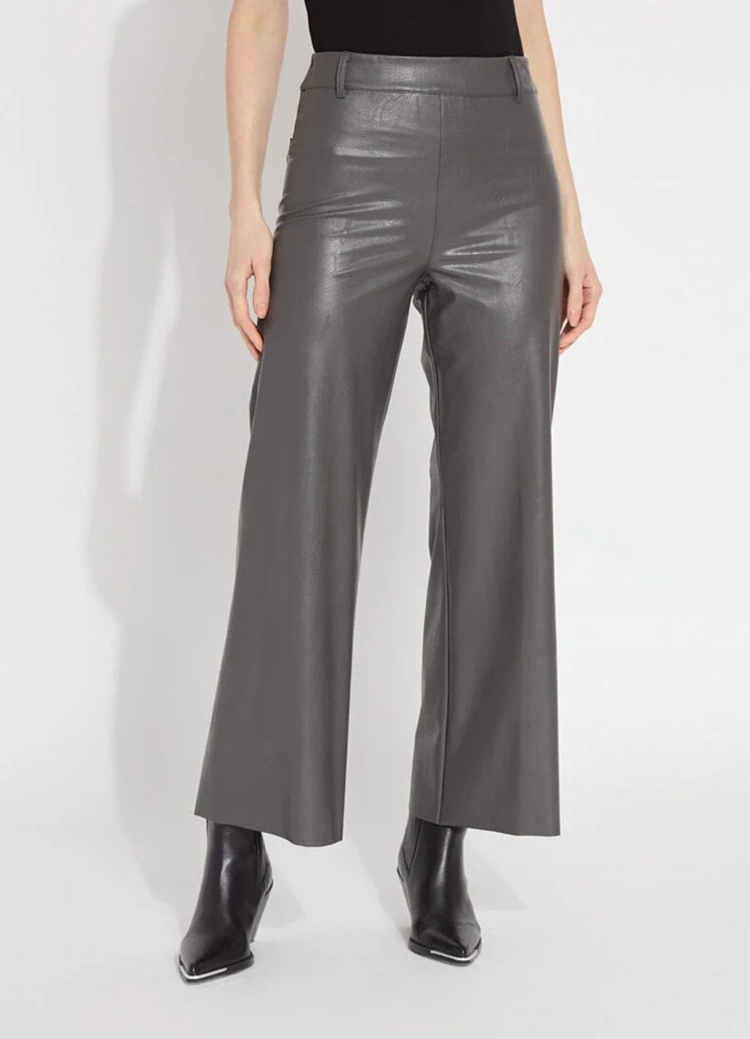 Lysse - Vegan Leather Wide Leg Pants - clothing - grey - pants