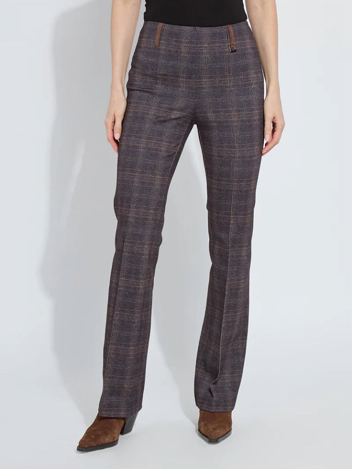Lysse - Women's Patterned Pintuck Ponte Baby Boot Pants
