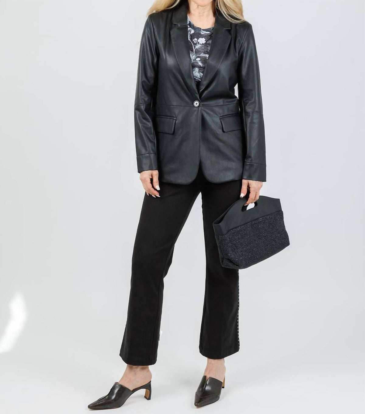 Lysse - Women's Versatile Vegan Leather Blazer