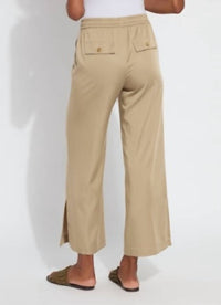 Lysse - Zena Drawstring Ankle Wide Leg - brown - clothing - pants