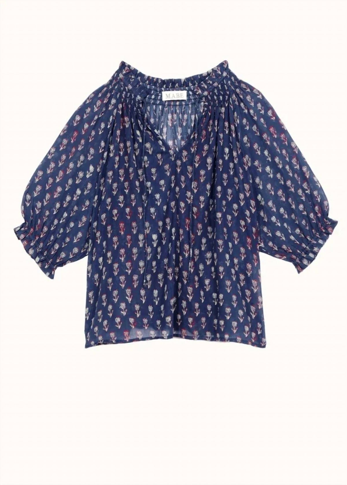 M.A.B.E. - Ari Print Short Sleeve Blouse