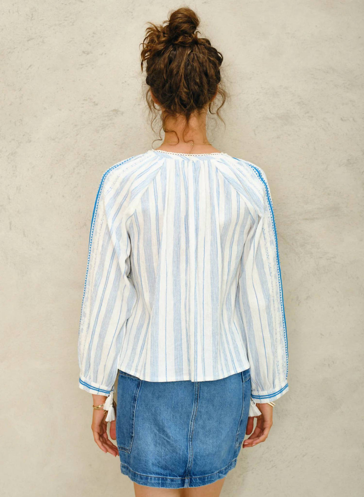 M.A.B.E. - Marvi Embroidered Long Sleeve Top