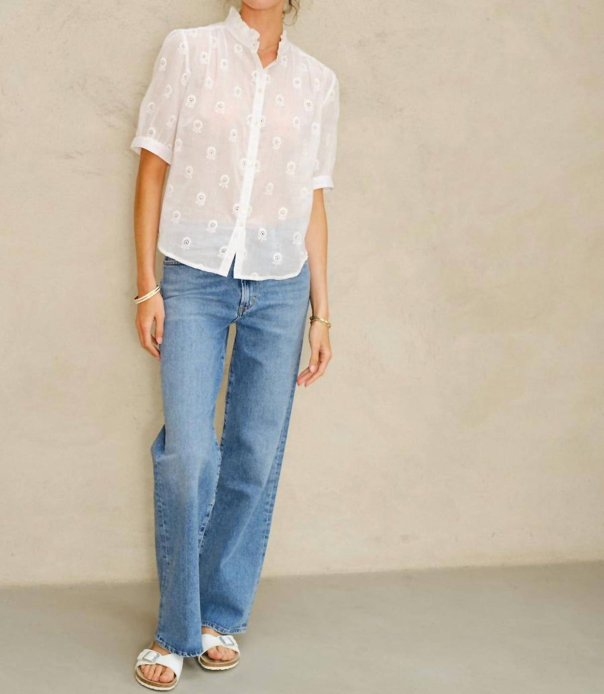M.A.B.E. - Frani Embroidered Top
