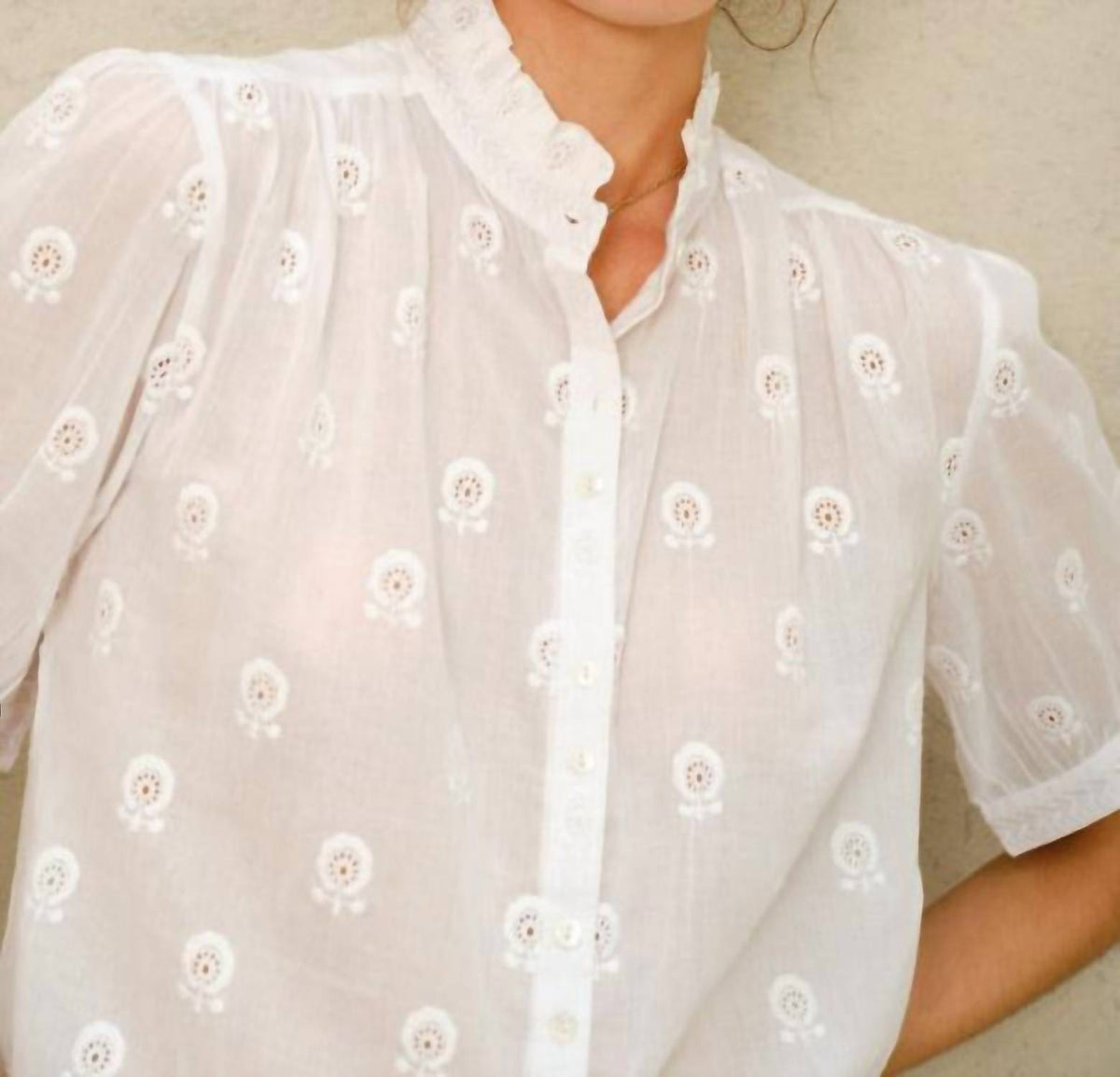 M.A.B.E. - Frani Embroidered Top