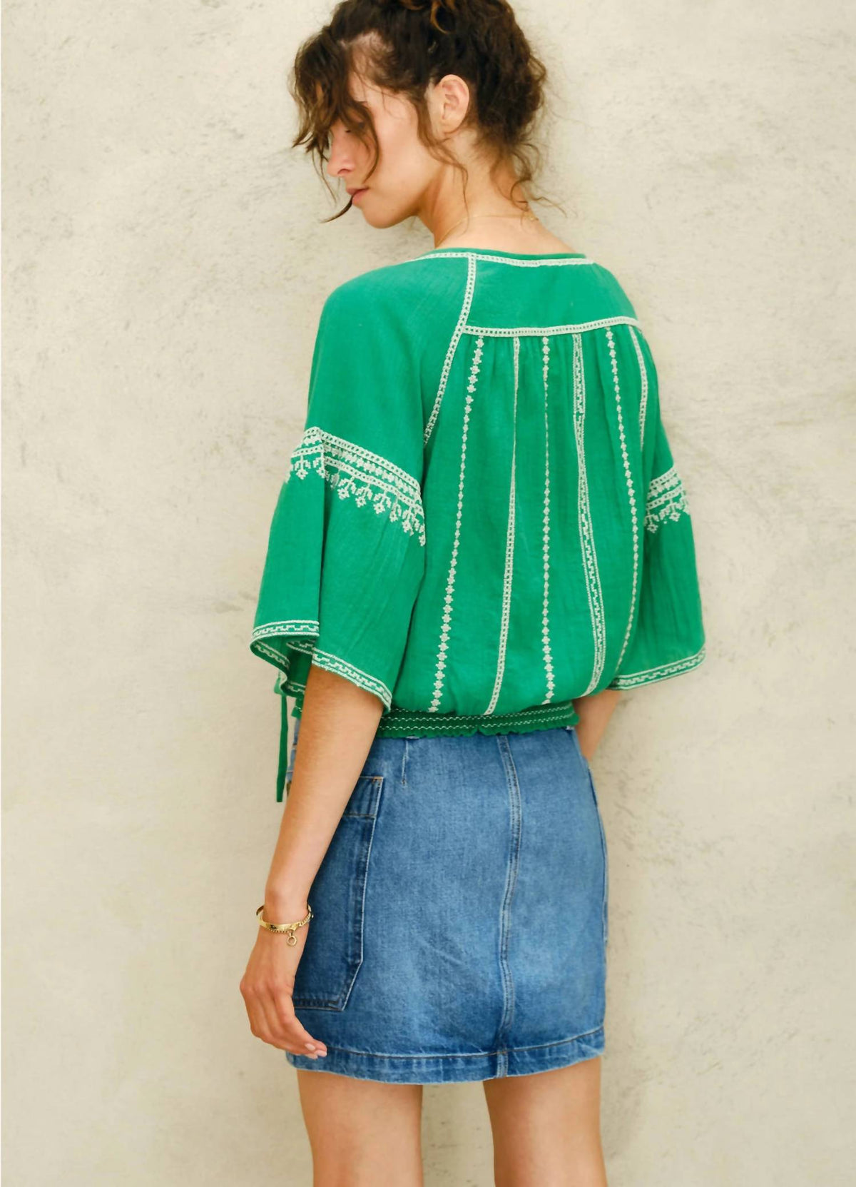 M.A.B.E. - Lena Embroidered Top