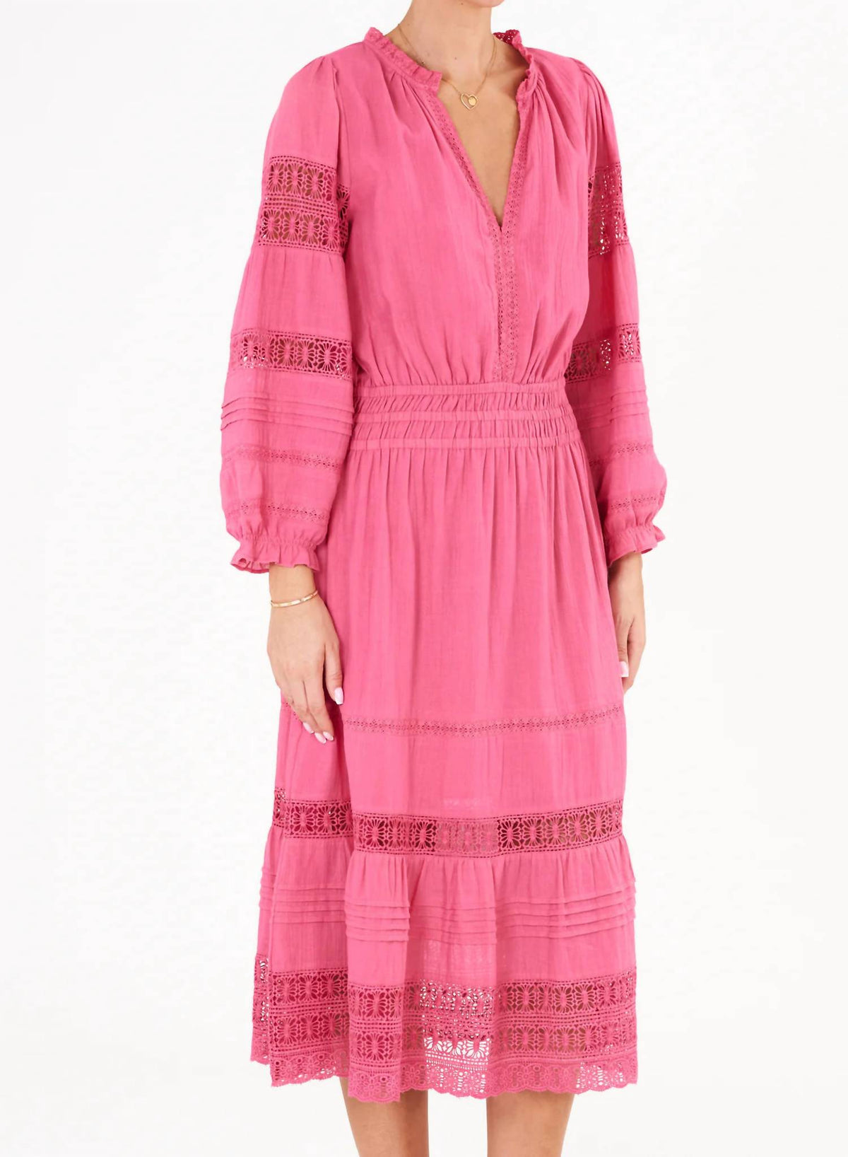 M.A.B.E. - Loretta V Neck Midi Dress