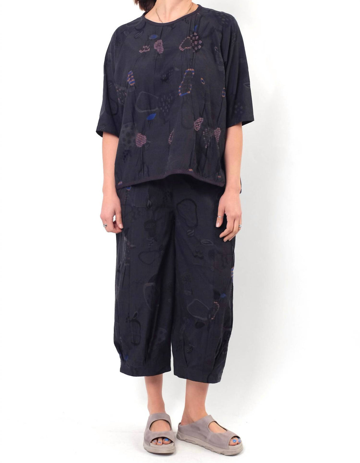 M. & Kyoko - Patterned Wide Leg Pants