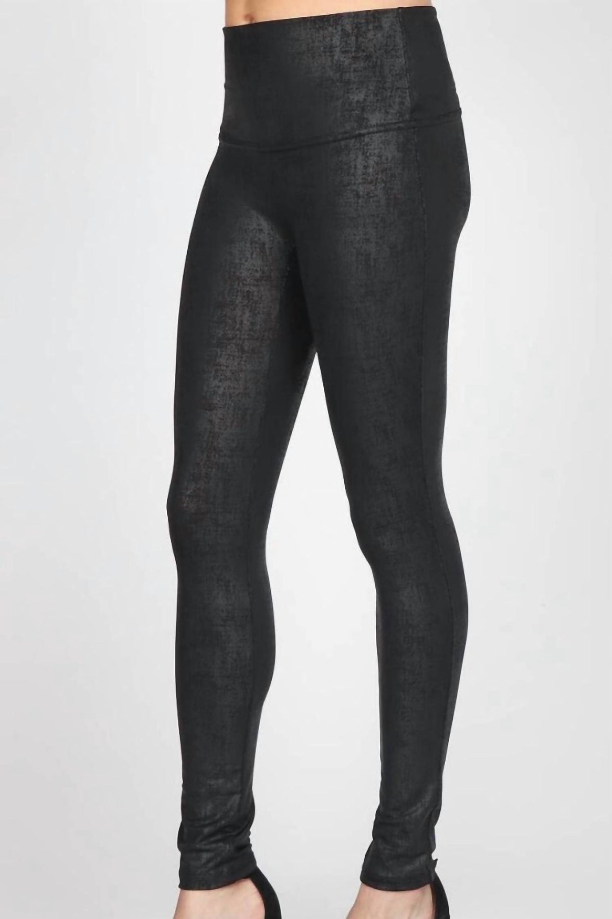 M.Rena - Women's Leatherette Distressed Legging