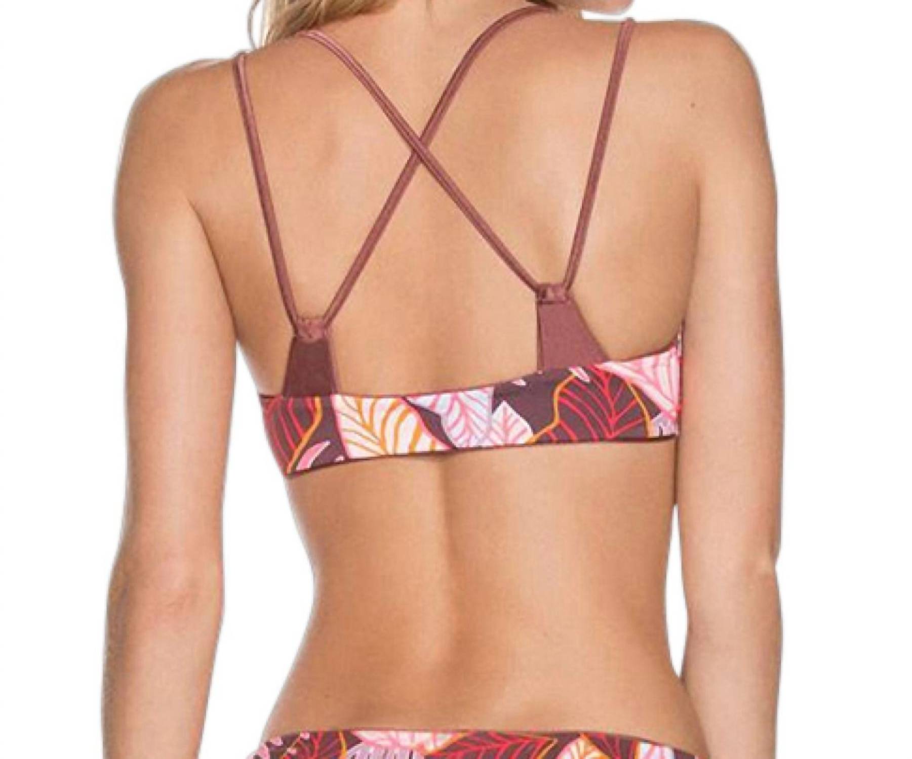 Maaji - Shimmering Reversible Porto Bralette Strappy Back Bikini Top - bikinis - brown - clothing