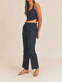 Mable - Aya Crop Top And Pants Set
