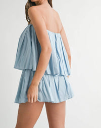 Mable - Blended Sunsets Pleated Tube Top