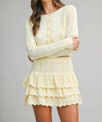 Mable - Bow Pointelle Knit Cardigan