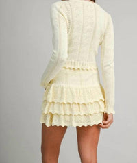 Mable - Bow Pointelle Knit Cardigan
