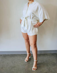 Mable - Button Down Collared Romper