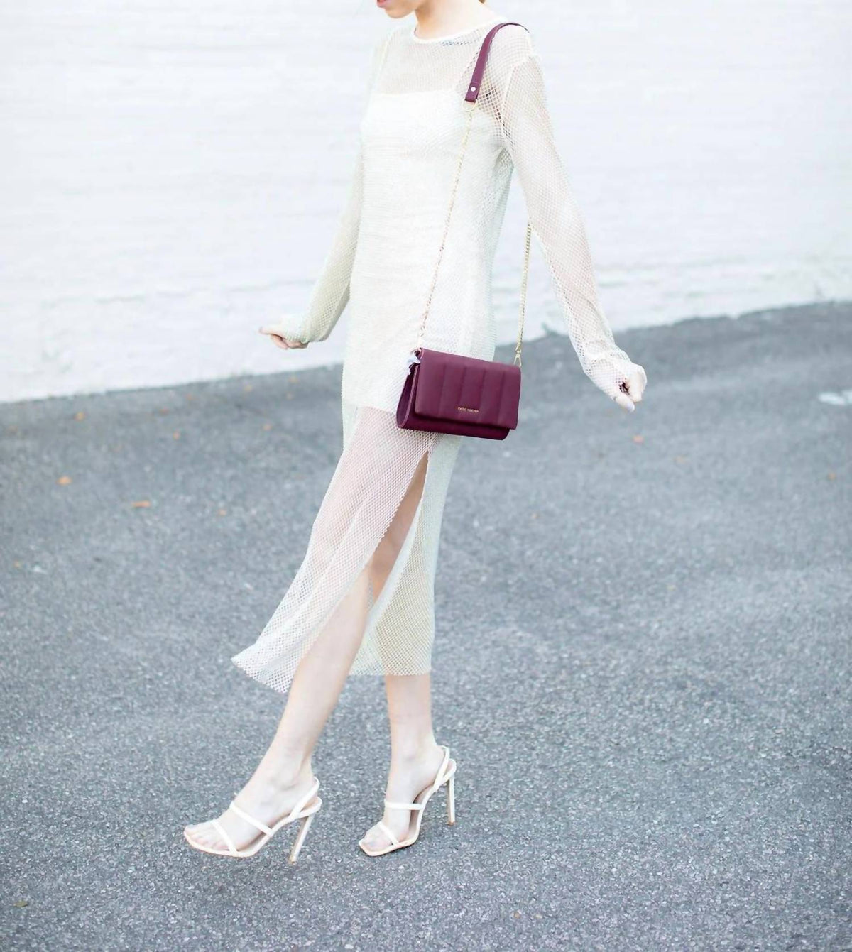 Mable - Flat Mesh Shine Midi Dress